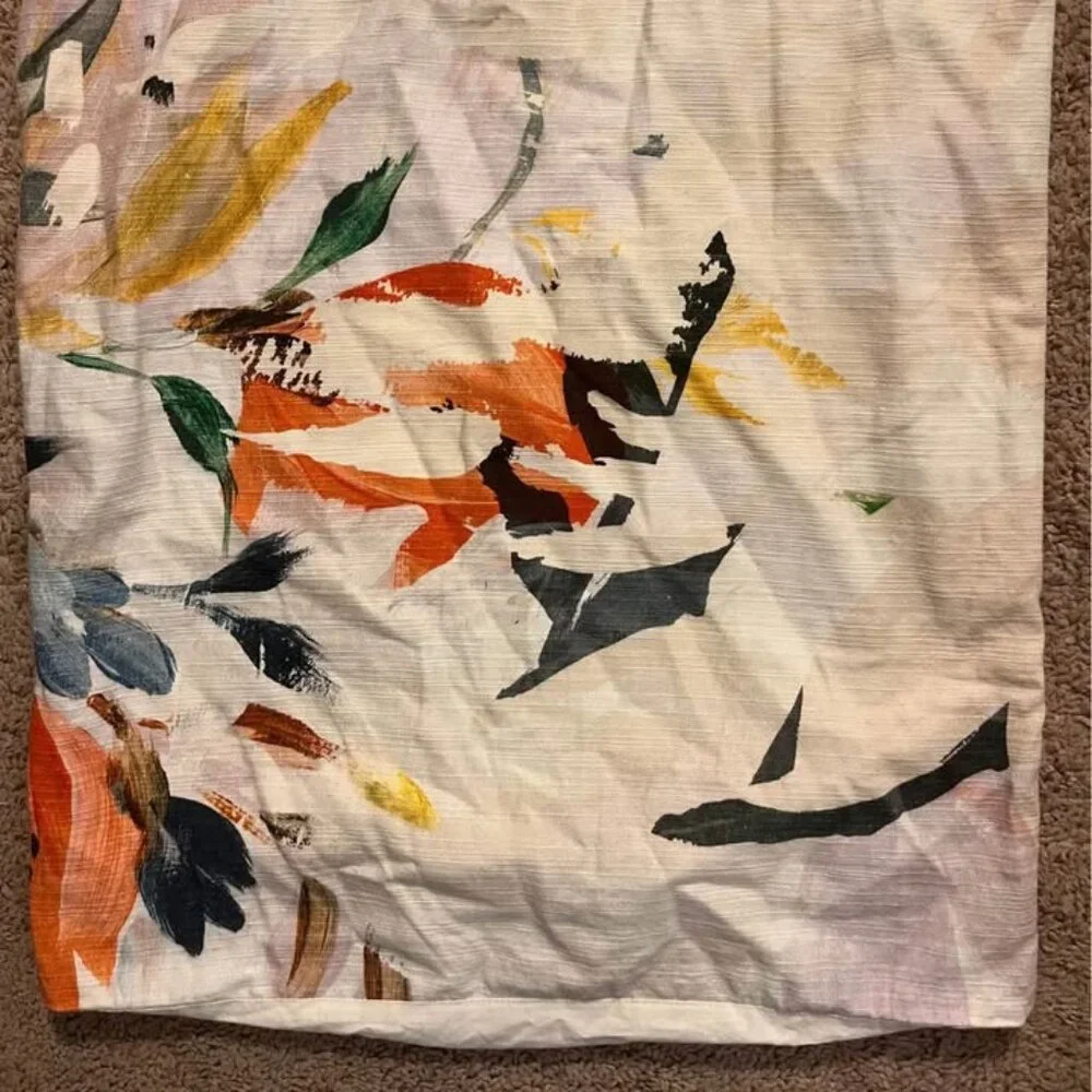 Anthropologie Botanical Queen Duvet Cover Set. Duvet Cover PLUS 2 Euro Shams
